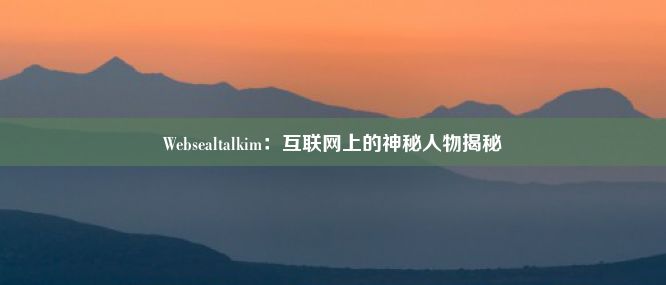 Websealtalkim：互联网上的神秘人物揭秘