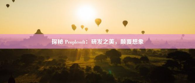 探秘 Peoplesoft：研发之美，颠覆想象