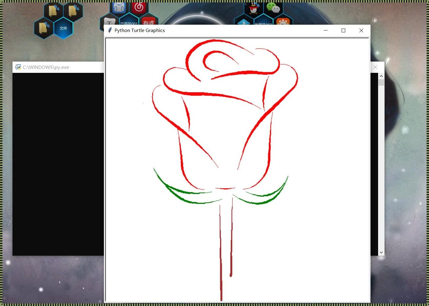 python 绘制满屏玫瑰盛开，惊现编程江湖
