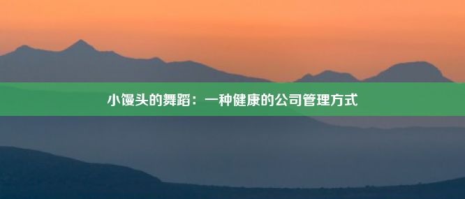 小馒头的舞蹈：一种健康的公司管理方式