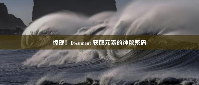 惊现！Document 获取元素的神秘密码