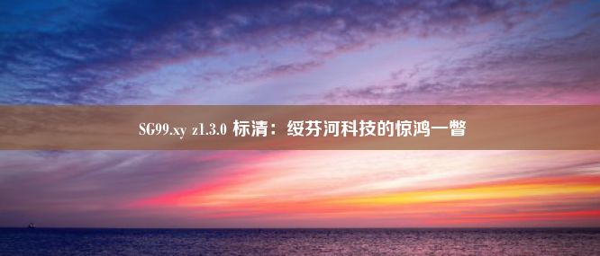  SG99.xy z1.3.0 标清：绥芬河科技的惊鸿一瞥