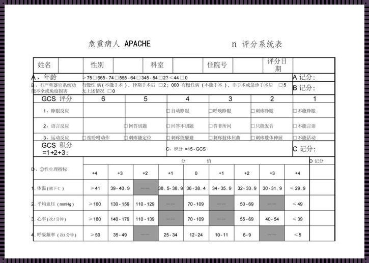 APACHE评分怎么读