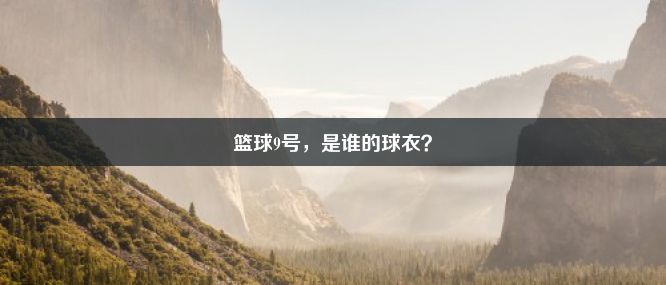 篮球9号，是谁的球衣？