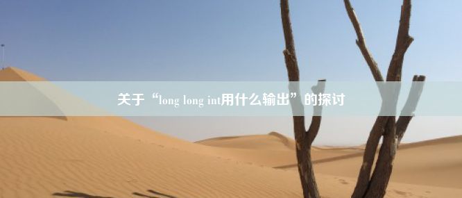 关于“long long int用什么输出”的探讨