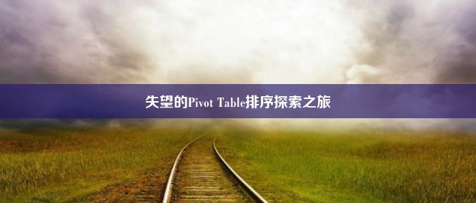 失望的Pivot Table排序探索之旅