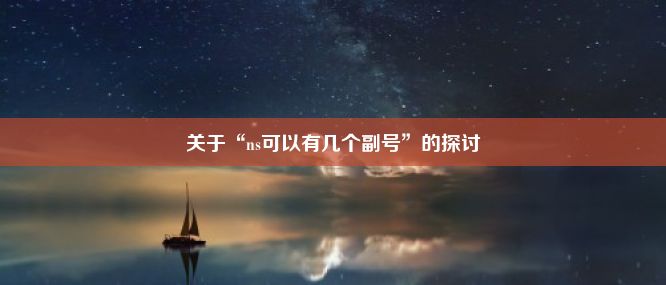 关于“ns可以有几个副号”的探讨