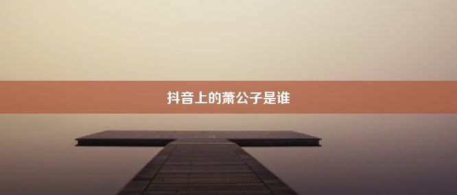 抖音上的萧公子是谁