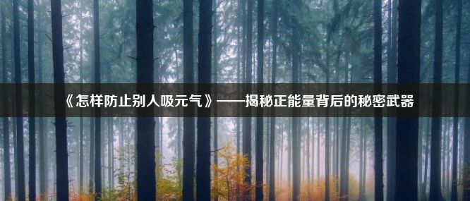 《怎样防止别人吸元气》——揭秘正能量背后的秘密武器