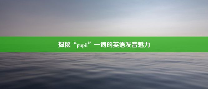 揭秘“pupil”一词的英语发音魅力