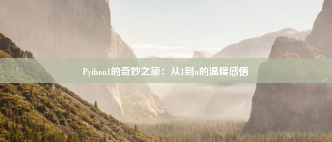 Python1的奇妙之旅：从1到n的温暖感悟