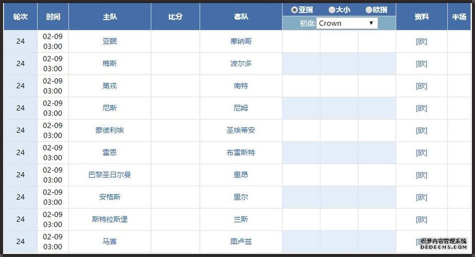 法甲最新赛程比分表：探索足球世界的激情与智慧