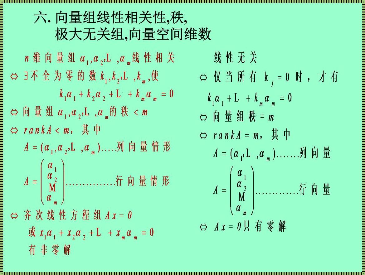 维数大于向量个数：颠覆你认知的数学世界