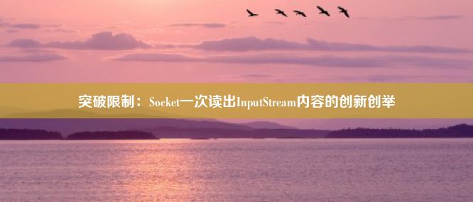 突破限制：Socket一次读出InputStream内容的创新创举