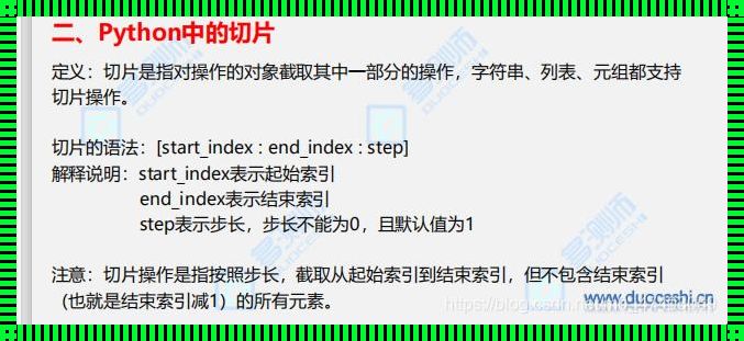 Python字符串切片：惊现服装设计师的编程魔法