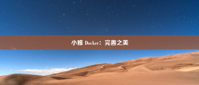 小雅 Docker：完善之美