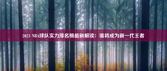 2023 NBA球队实力排名榜最新解读：谁将成为新一代王者