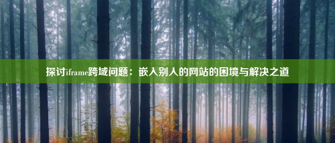 探讨iframe跨域问题：嵌入别人的网站的困境与解决之道