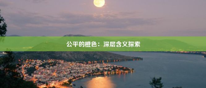 公平的橙色：深层含义探索