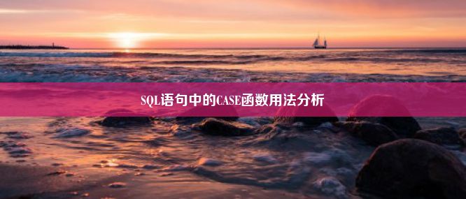 SQL语句中的CASE函数用法分析