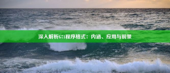 深入解析G71程序格式：内涵、应用与前景