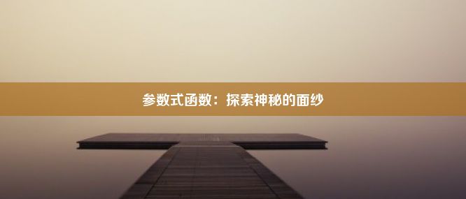 参数式函数：探索神秘的面纱