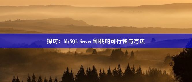 探讨：MySQL Server 卸载的可行性与方法