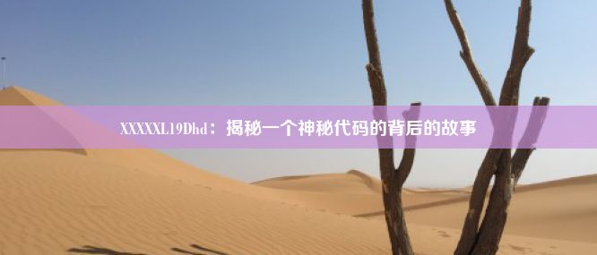 XXXXXL19Dhd：揭秘一个神秘代码的背后的故事