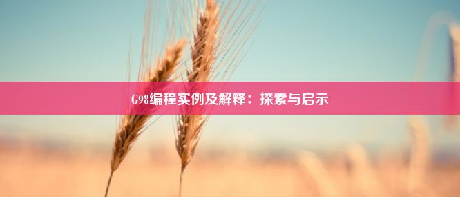 G98编程实例及解释：探索与启示