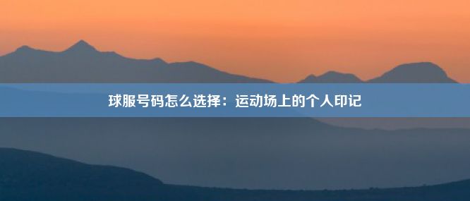 球服号码怎么选择：运动场上的个人印记