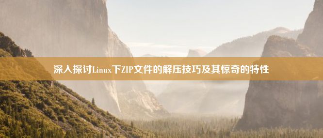 深入探讨Linux下ZIP文件的解压技巧及其惊奇的特性