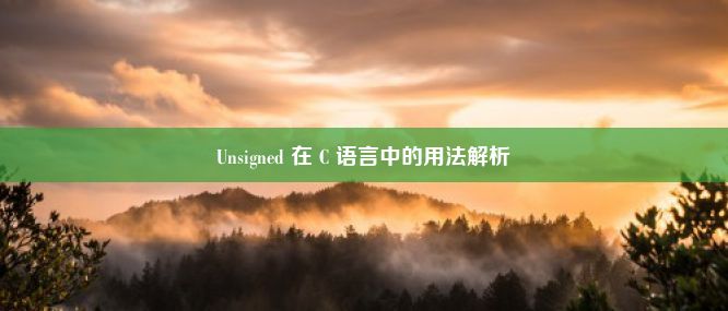 Unsigned 在 C 语言中的用法解析