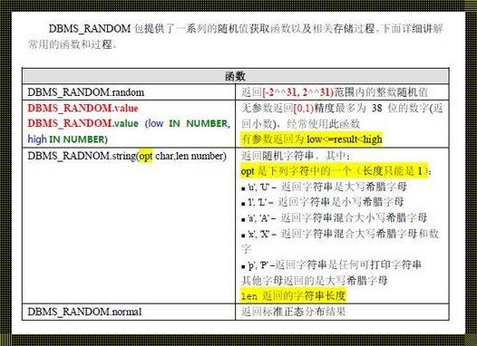 Oracle随机数函数怎么用