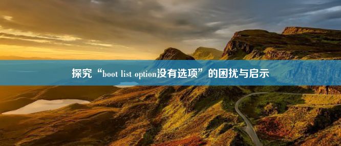 探究“boot list option没有选项”的困扰与启示