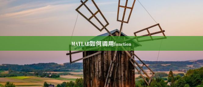 MATLAB如何调用function