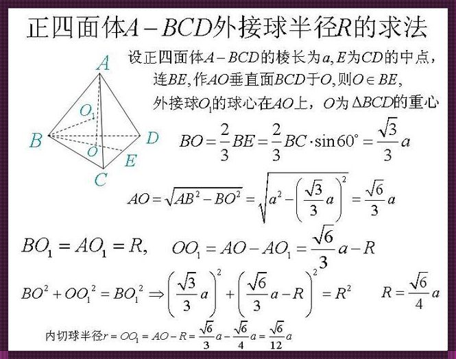 正棱锥外接球半径公式推导：几何之美