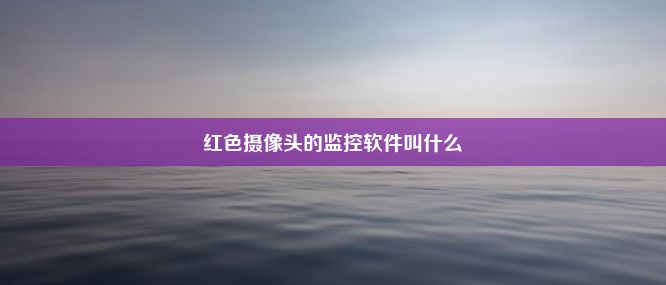 红色摄像头的监控软件叫什么