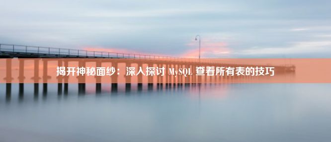 揭开神秘面纱：深入探讨 MySQL 查看所有表的技巧