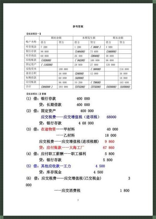 会计实训红星皮具答案：探索与实践的结晶