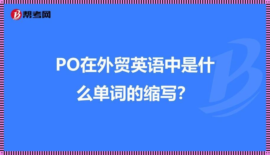 PO单号是什么：揭秘背后的故事