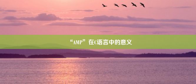 “AMP”在C语言中的意义