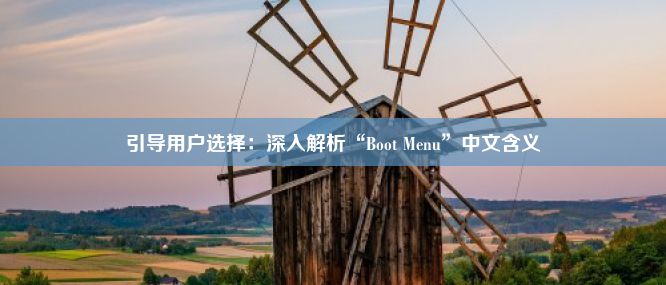 引导用户选择：深入解析“Boot Menu”中文含义