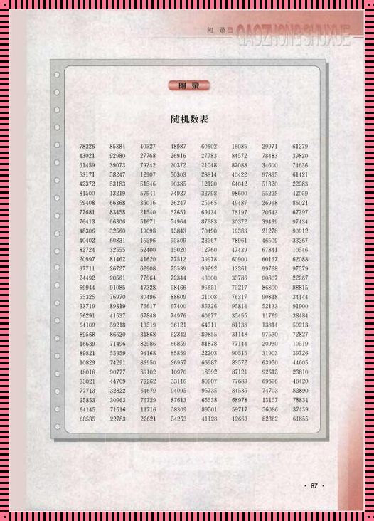 一百个随机数字：揭开神秘面纱