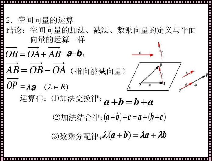 空间向量基本概念揭秘：探索向量世界的奥秘