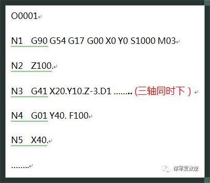 加工中心G41编程格式探秘：数字背后的艺术