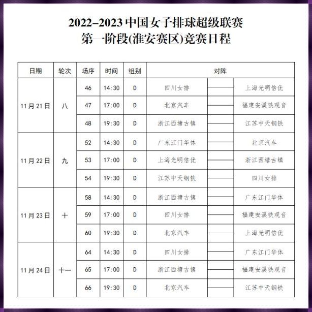 2023女排联赛决赛时间表直播：精彩对决，巅峰之战