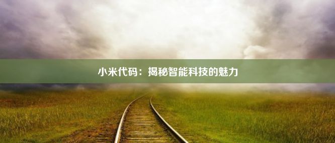 小米代码：揭秘智能科技的魅力