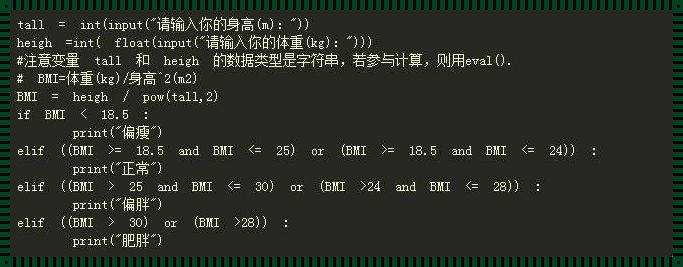 PythonBMI：惊艳四座的编程魔法