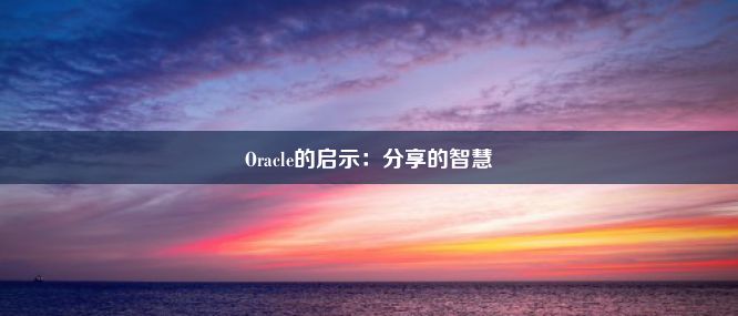  Oracle的启示：分享的智慧 