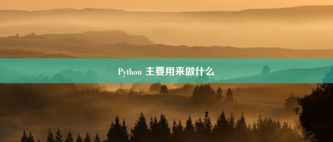 Python 主要用来做什么